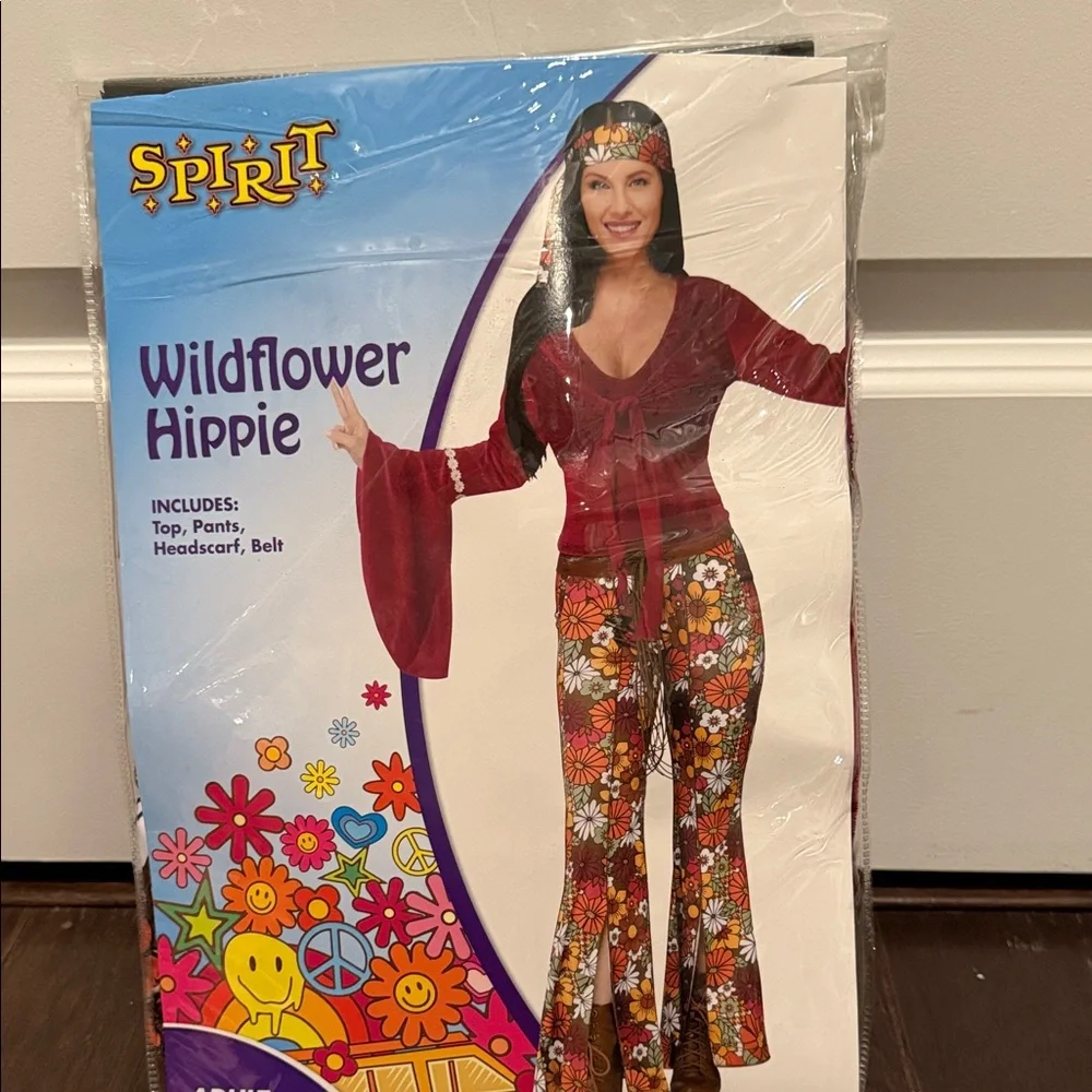 Spirit Halloween Wildflower Hippie Costume- Large 12/14 - Picture 5 of 6